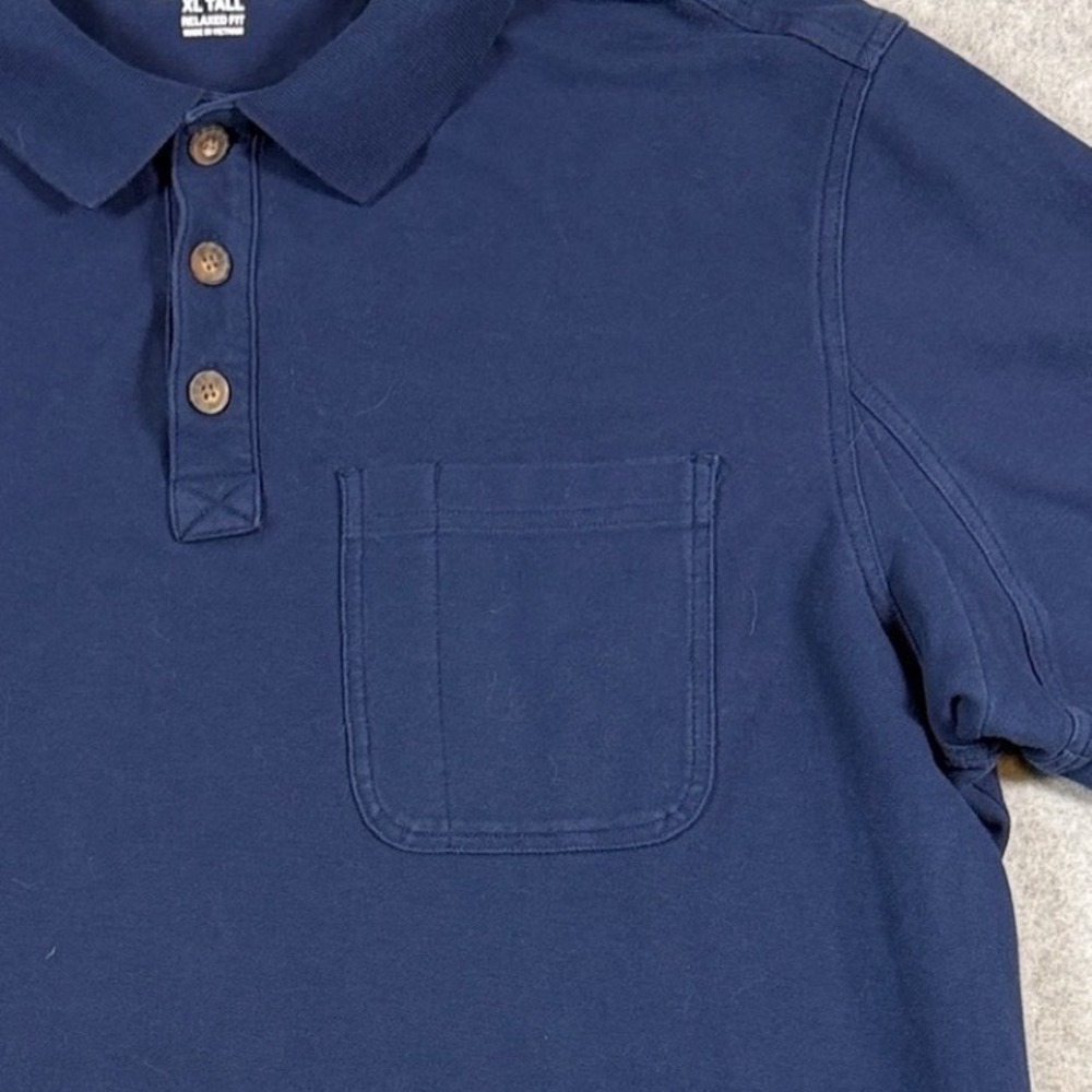 Duluth Trading Co Polo Shirt Mens XL Tall Navy Blue Relaxed Fit Short Sleeve - Picture 4 of 13